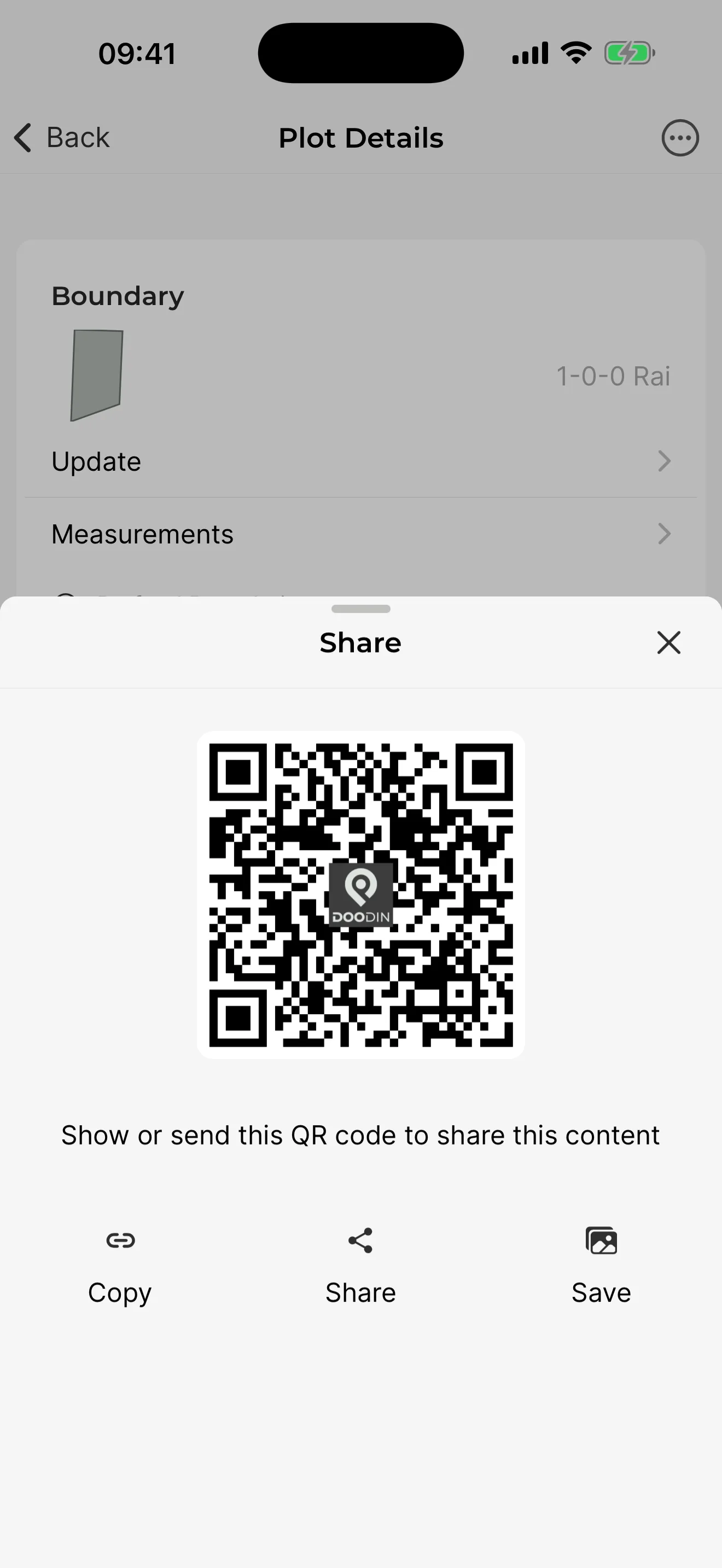 Share Listing Share listing screen